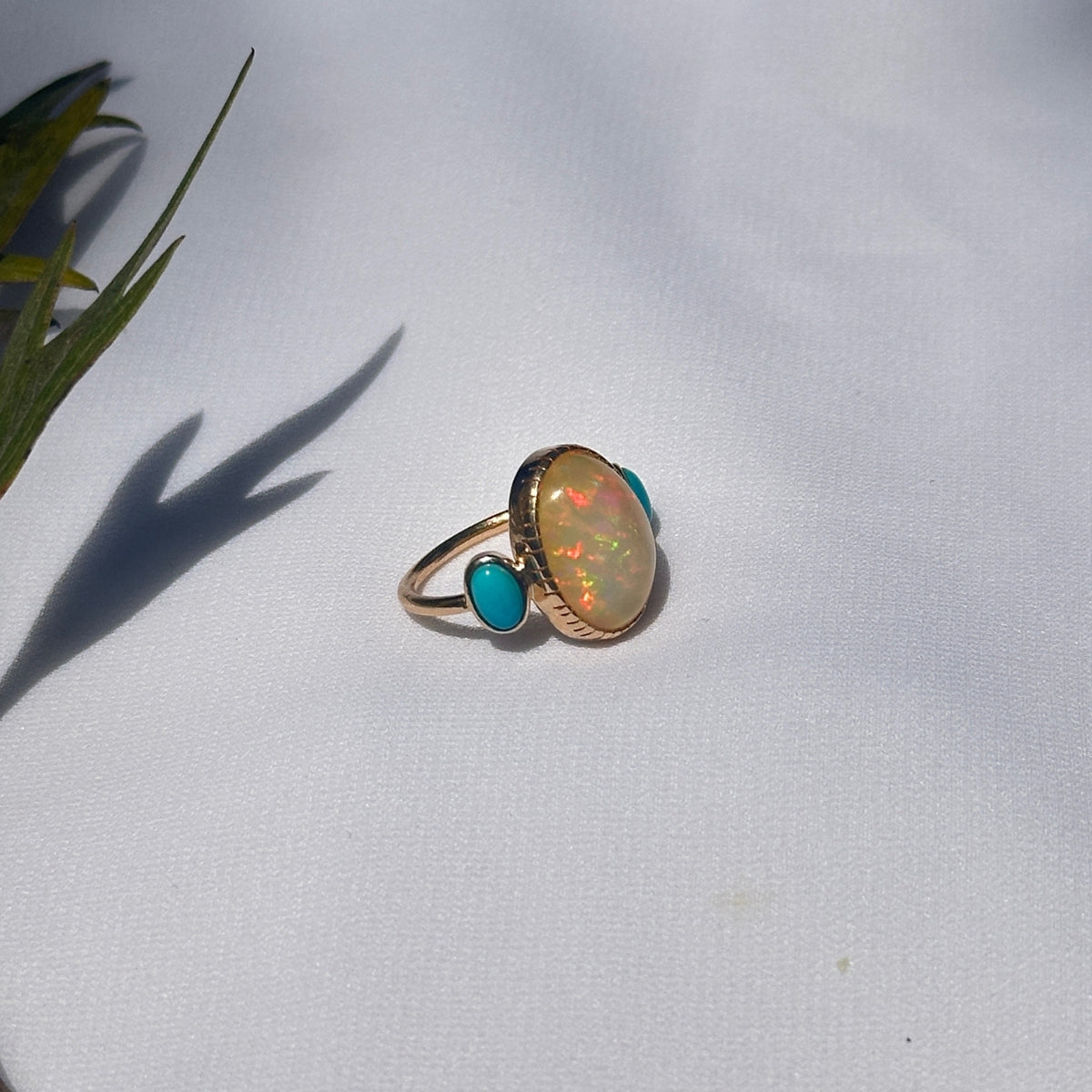 Opal & Turquoise 18KT Gold Ring