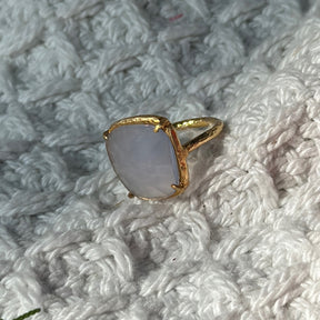 Square Moonstone 18k Gold Plated Ring