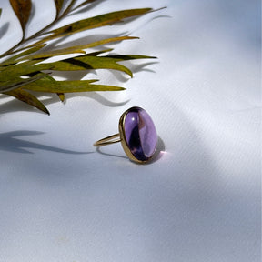 Amethyst Oval 14KT Gold Ring