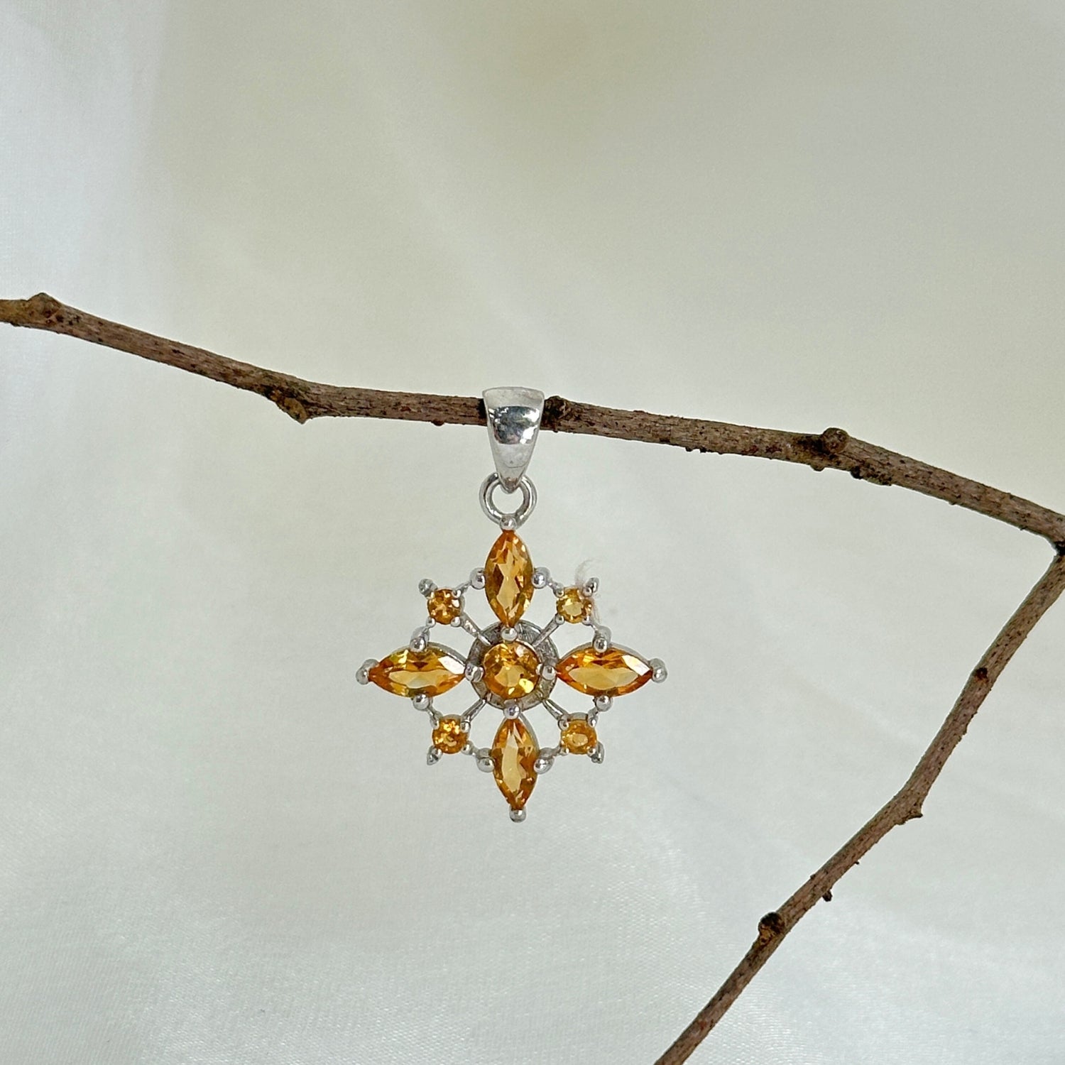 Blossom Citrine Silver 925 Pendant