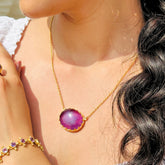 Sage Amethyst 18K Gold Plated Silver 925 Love Necklace