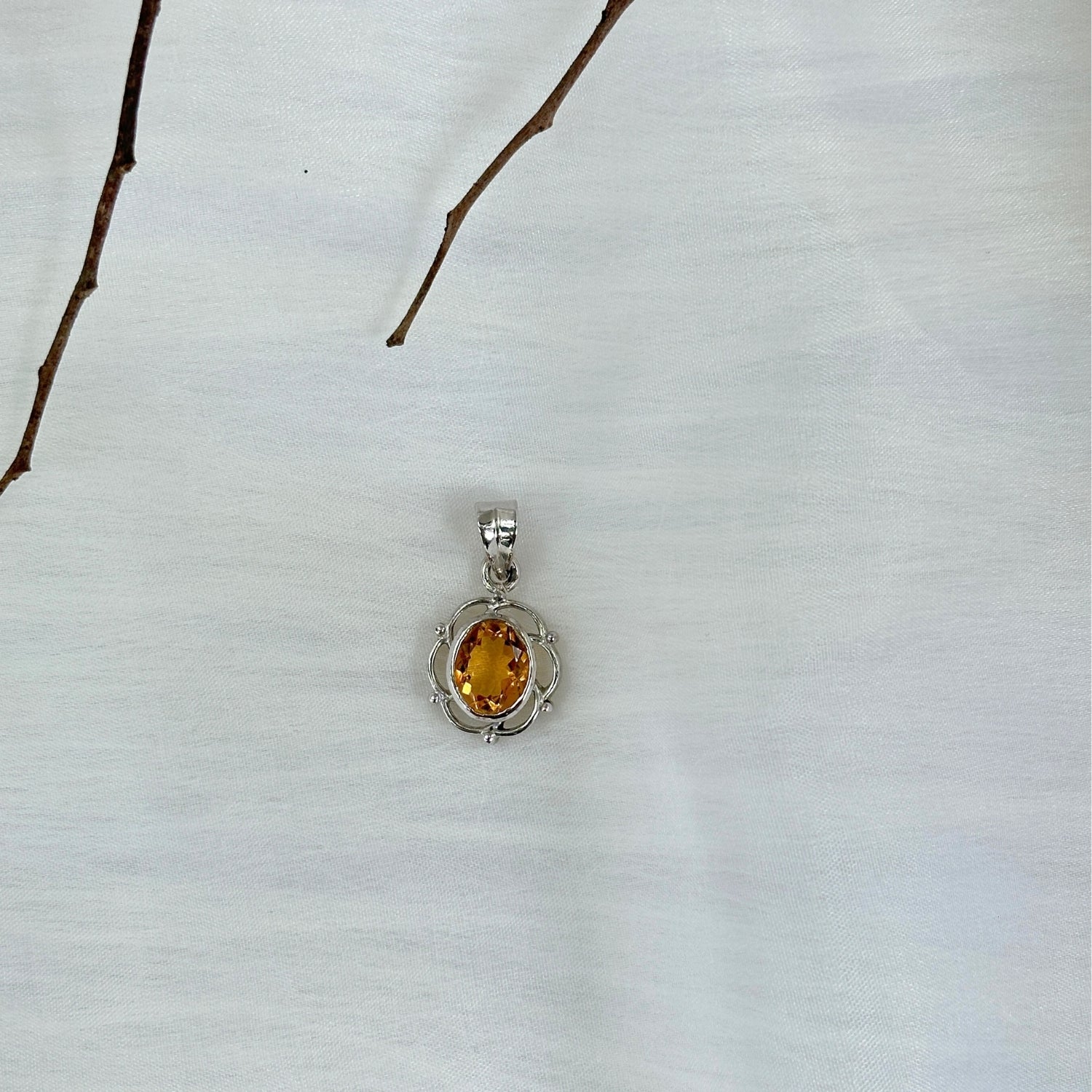 Omari Citrine Silver 925 Pendant