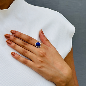 Lapis Lazuli 18KT Gold Ring with Diamonds