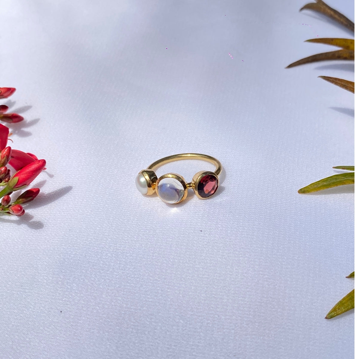 Multi Stone 18k Gold Ring