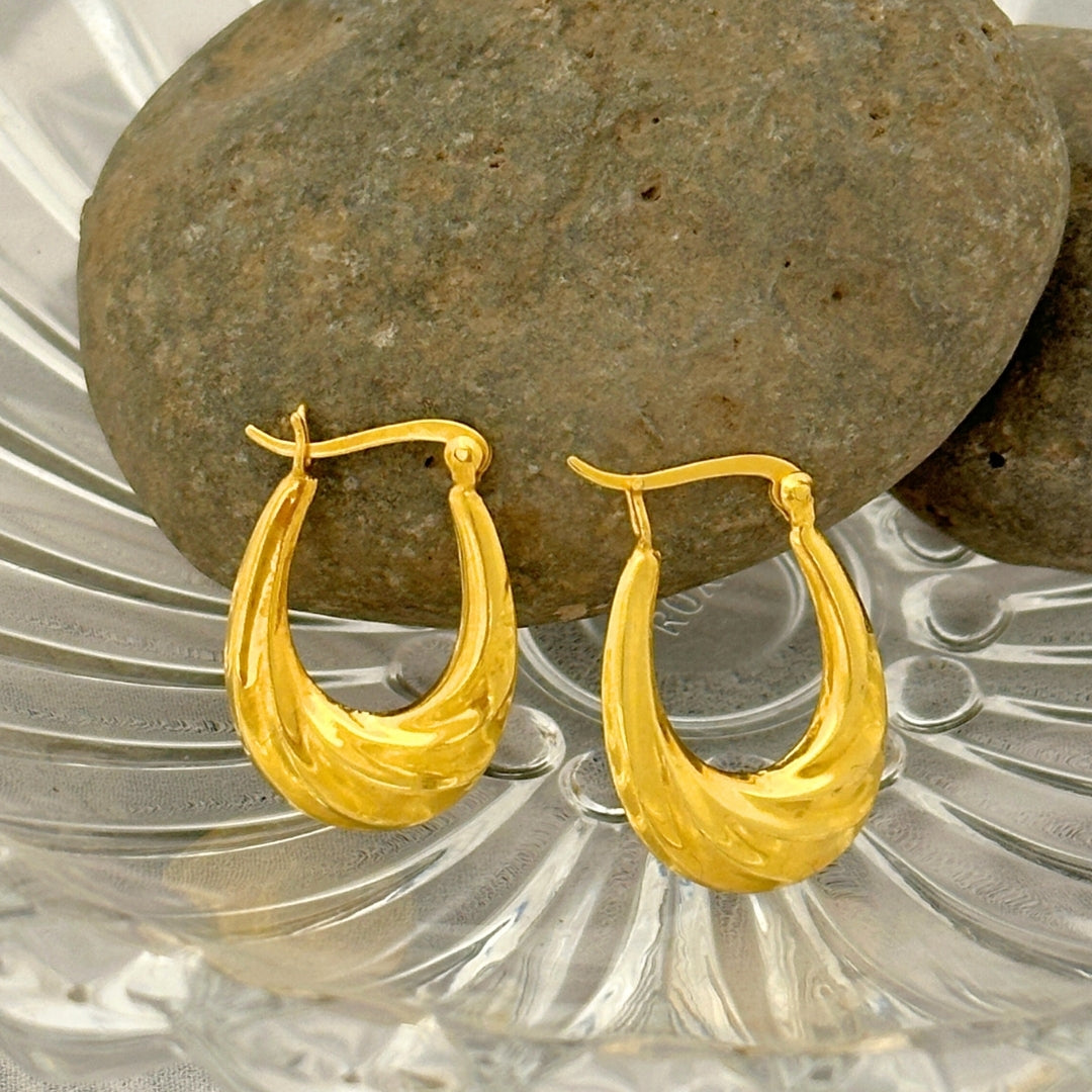 Raul Gold Plated Silver 925 Hoop Earrings