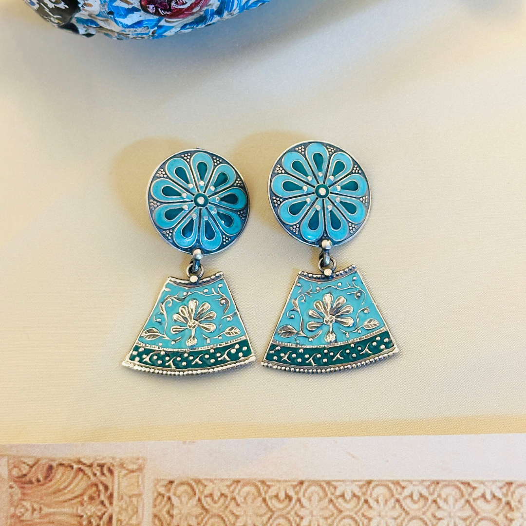 Katha Enamel Silver 925 Earrings