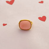 Sroy Opal 18KT Gold Plated Silver  Love Ring