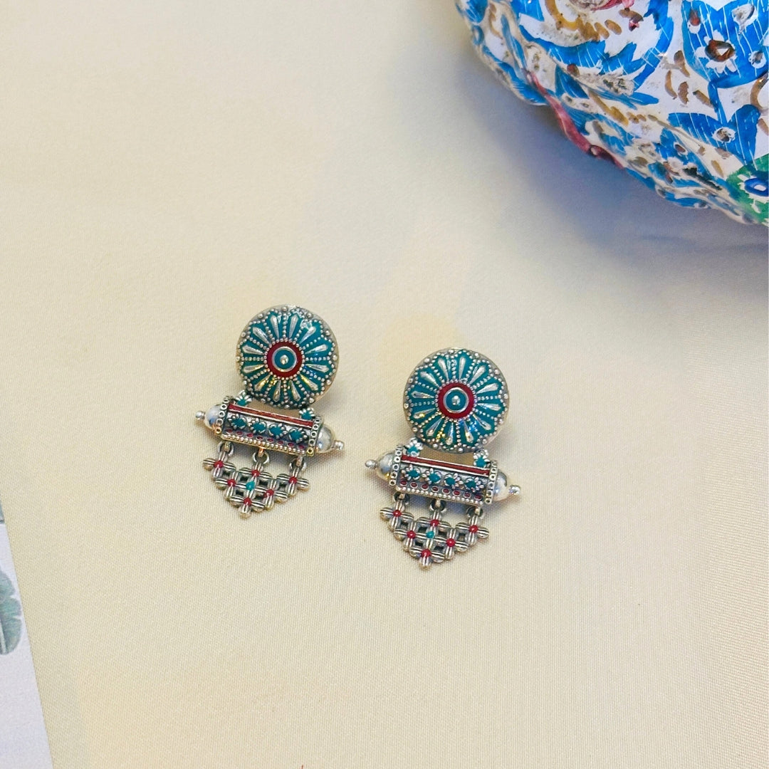 Amogha Enamel Silver 925 Earrings