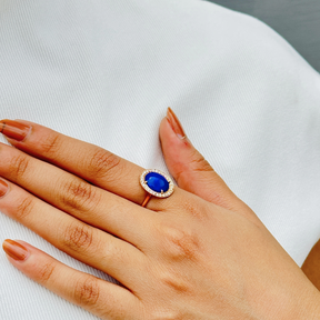 Lapis Lazuli 18KT Gold Ring with Diamonds