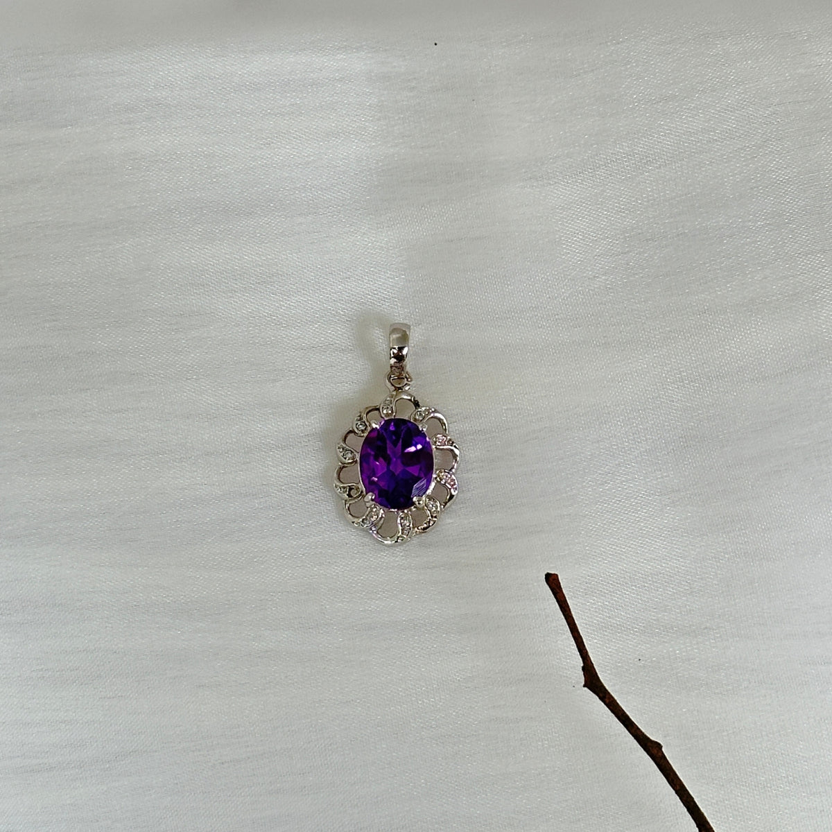 Lavaliere Amethyst Silver 925 Pendant