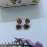 Rowa Amethyst Gold Plated Silver 925 Earrings