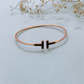 Zelena Rosegold 925 Silver Bangle Bracelet