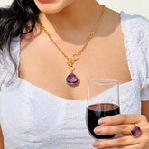 Liza Amethyst 18K Gold Plated Silver 925 Love Necklace