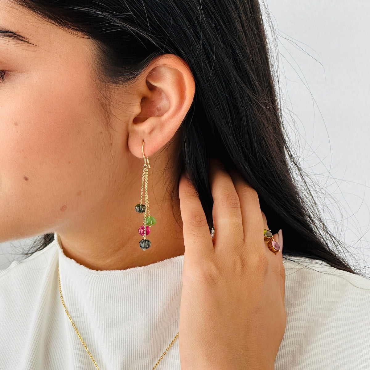 Tourmaline 18KT Gold Earrings