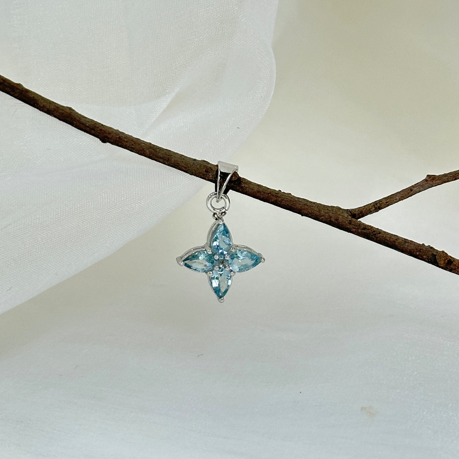 Trinket Blue Topaz Silver 925 Pendant