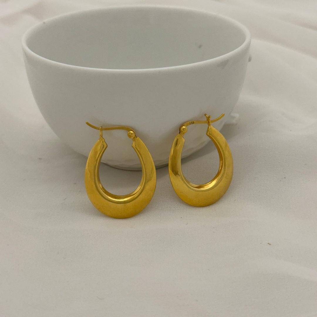 Salomi Gold Plated Silver 925 Hoop Earrings