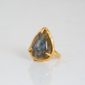 Lisa Labradorite 18K Gold Plated Silver  Ring