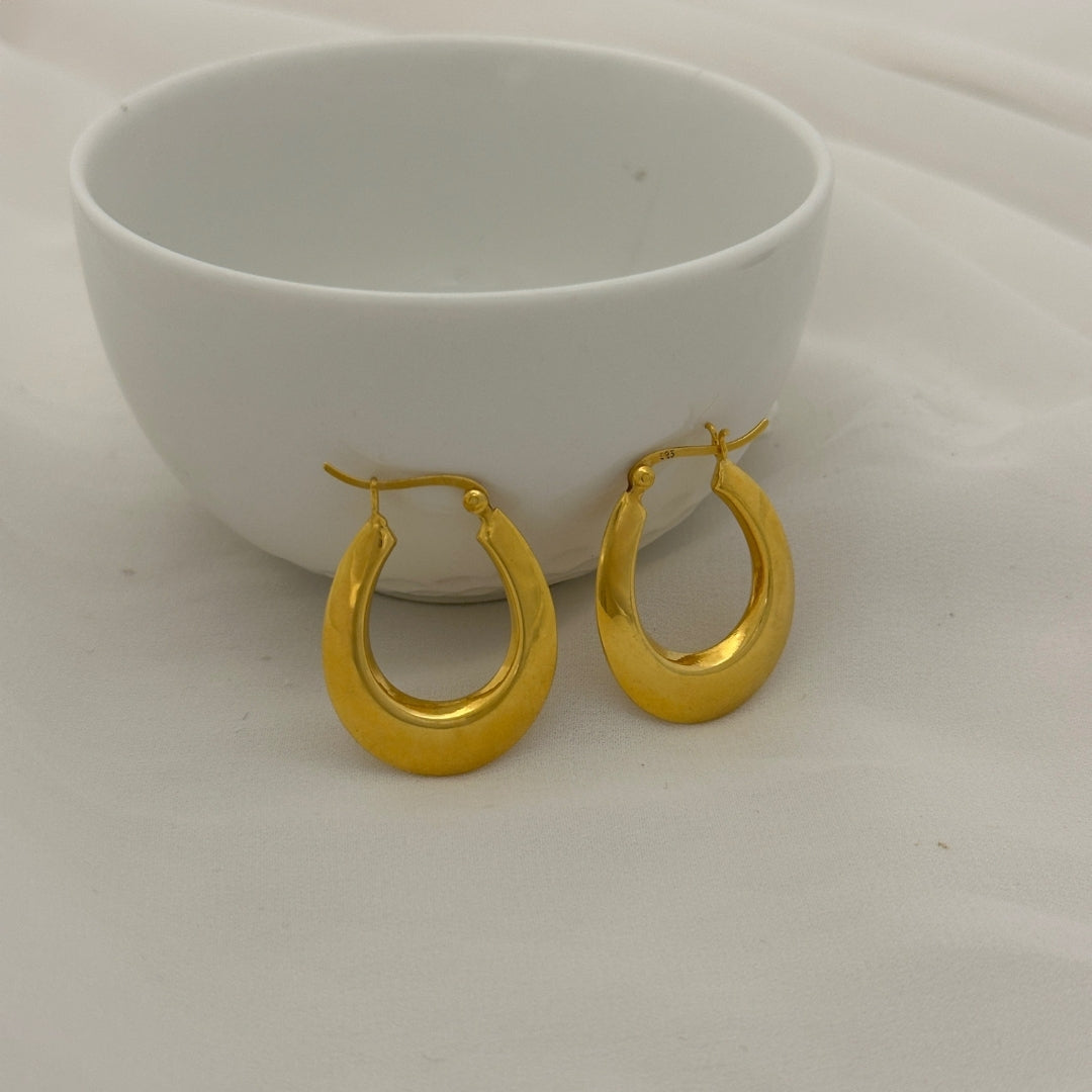 Salomi Gold Plated Silver 925 Hoop Earrings