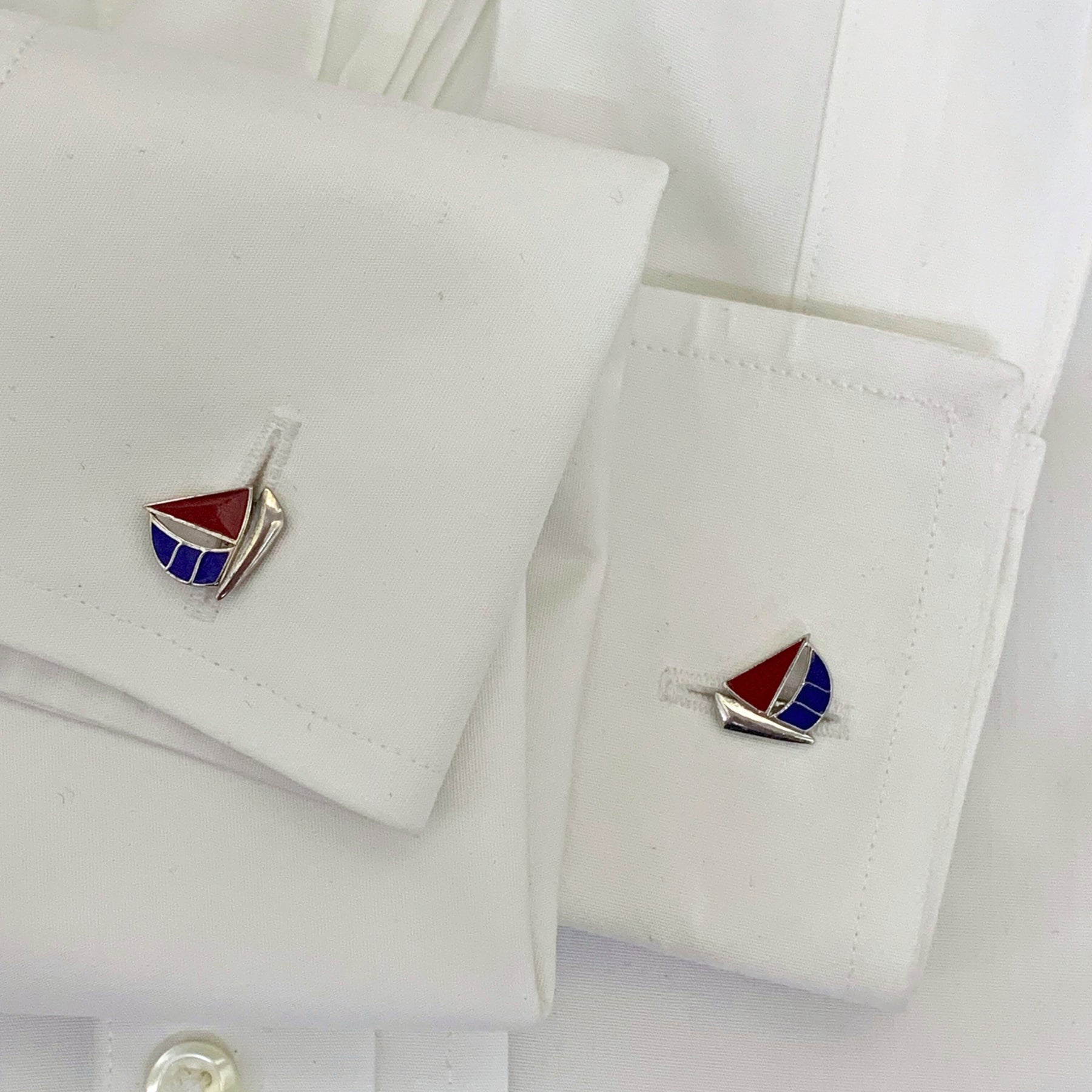 Boat Silver 925 Men's Cufflinks