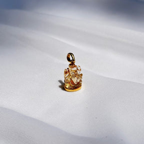 Citrine Ganesha 18KT Gold Pendant