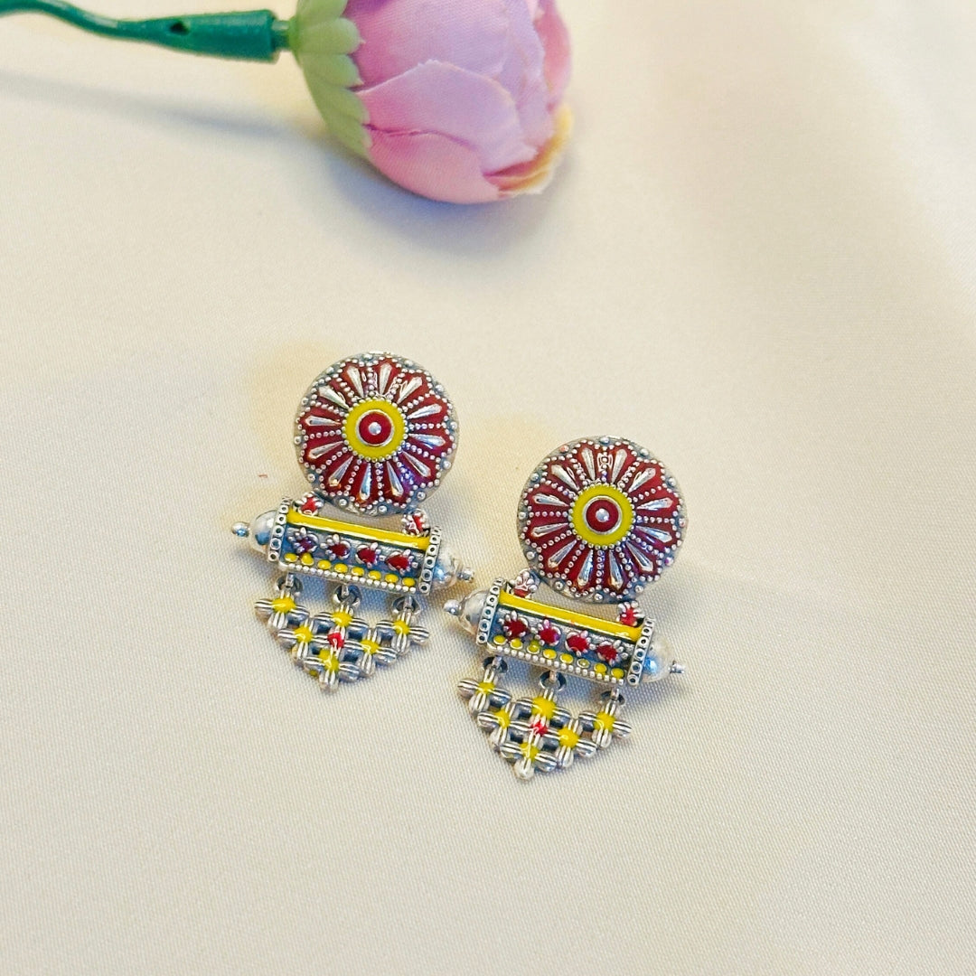 Amogha Enamel Silver 925 Earrings