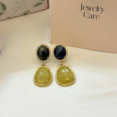 Meno Multi Sapphire Gold Plated Silver 925 Earrings