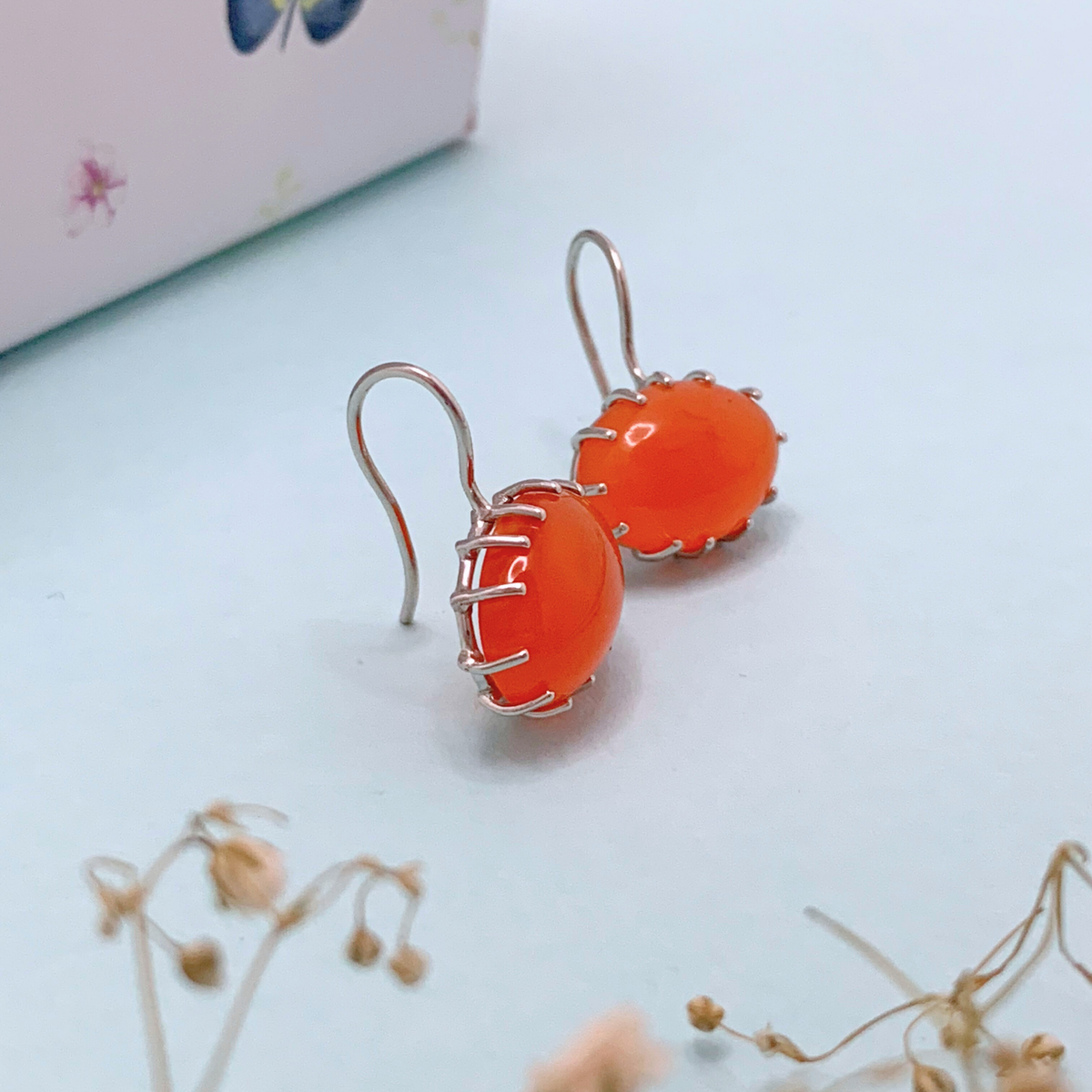 Triny Carnelian Silver 925 Earrings