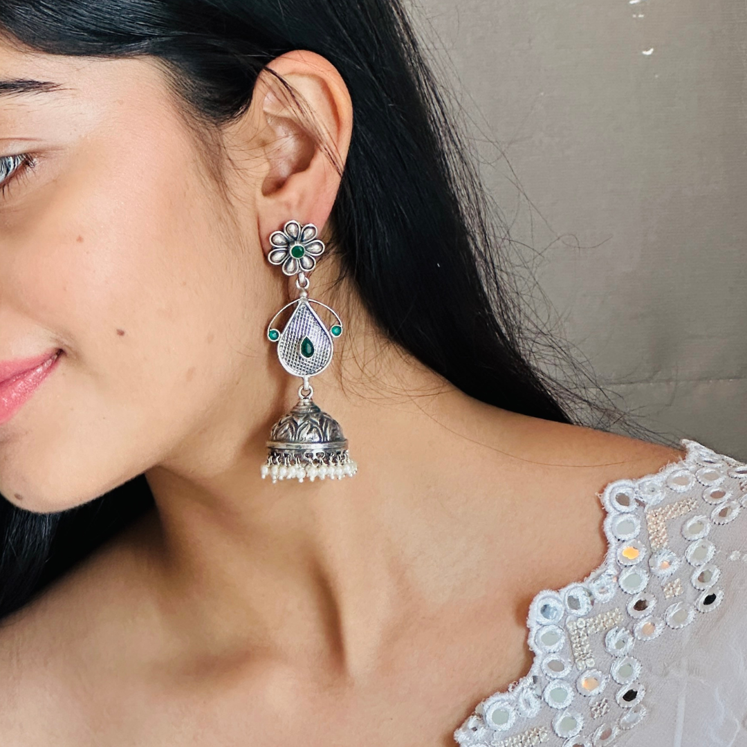 Abhima Silver 925 Jhumki Earrings