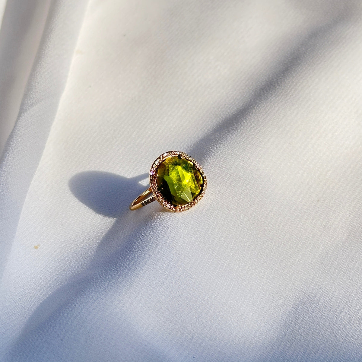 Tourmaline 18KT Gold Ring with Diamonds