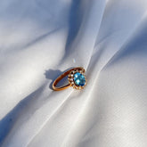 Blue Topaz and Diamond 18KT Gold Ring