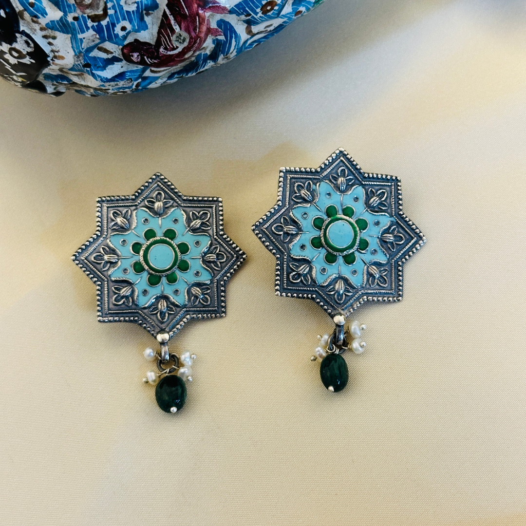 Agira Enamel Silver 925 Earrings