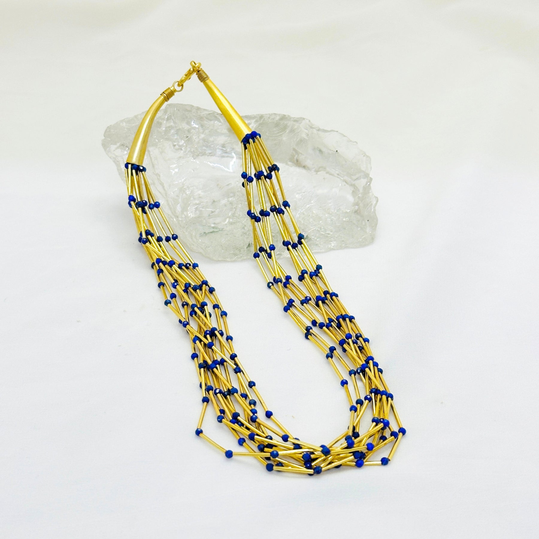 Soha 18K Gold Plated Silver 925 Lapis Necklace