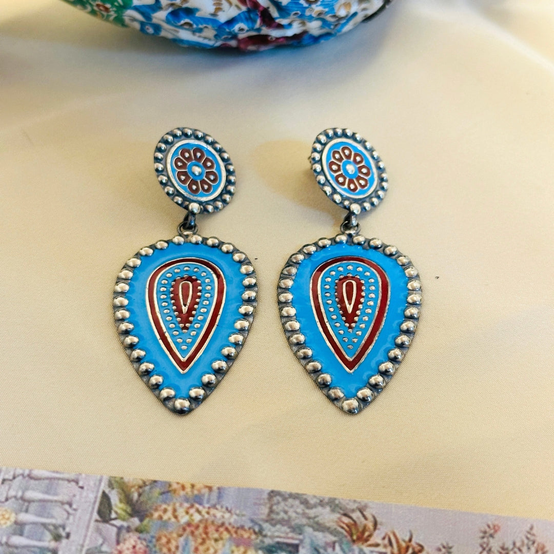 Samstha Enamel Silver 925 Earrings