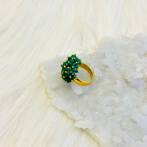 Green Hues Beads Ring