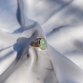 Aquamarine Oval 18KT Gold Ring