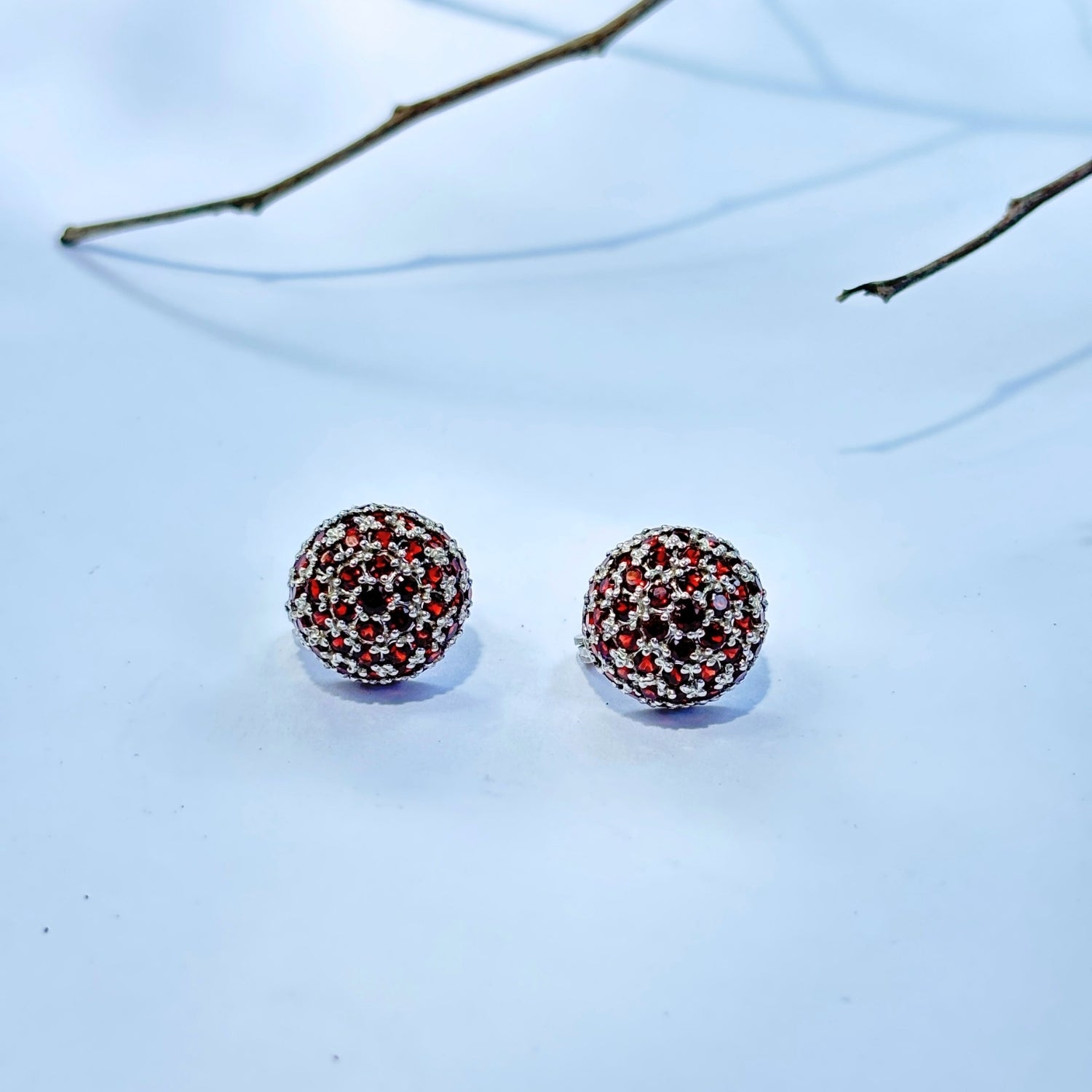 Ball Gemstones Silver 925 Studs