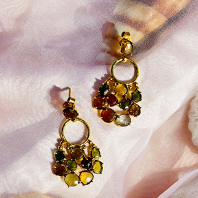 Ami Tourmaline 18K Gold Plated Silver Earrings