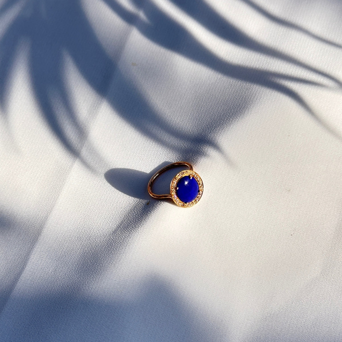 Lapis Lazuli 18KT Gold Ring with Diamonds