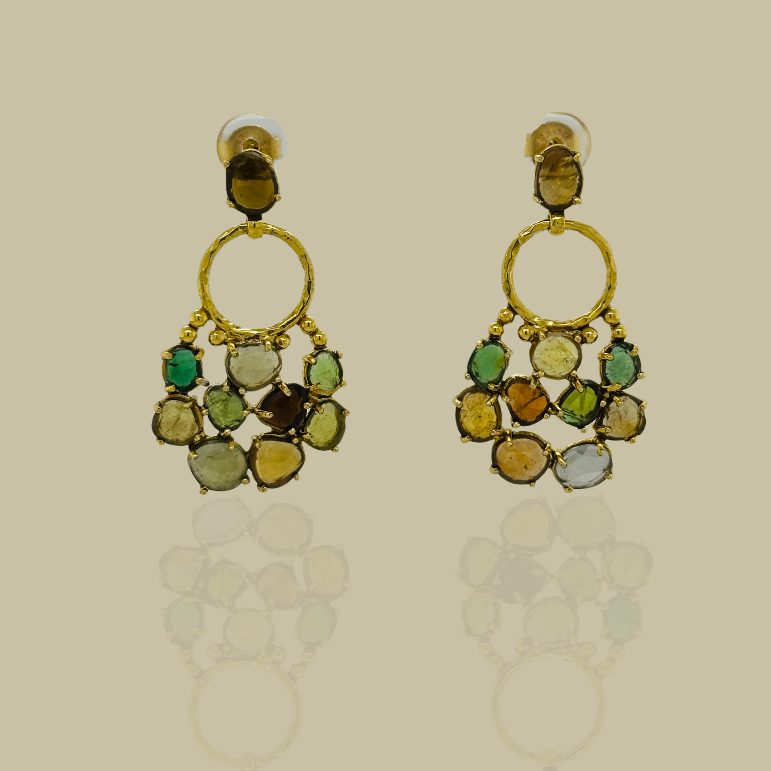 Ami Tourmaline 18K Gold Plated Silver Earrings