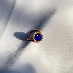 Lapis Lazuli 18KT Gold Ring with Diamonds