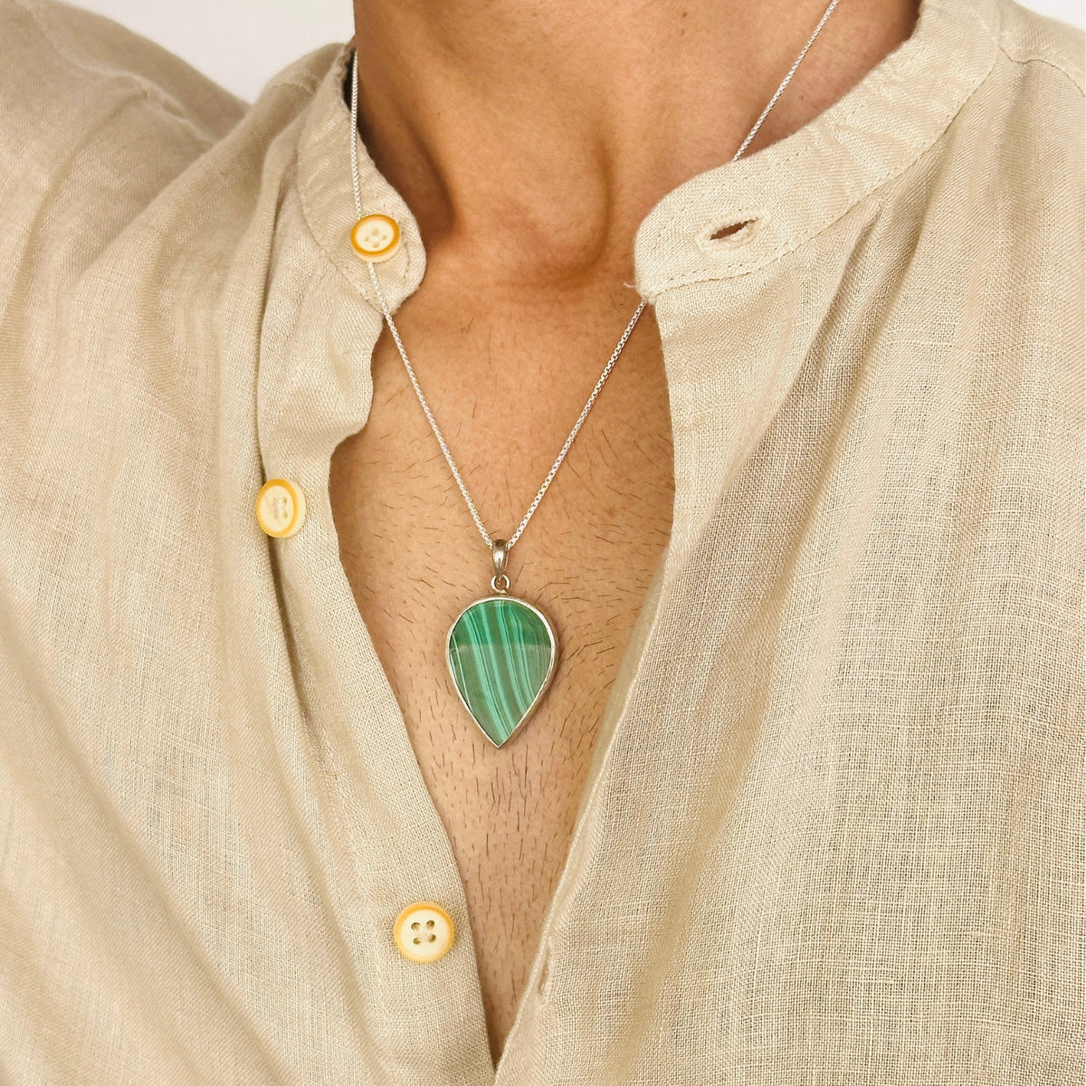 Dayton Malachite Men's Silver 925 Pendant