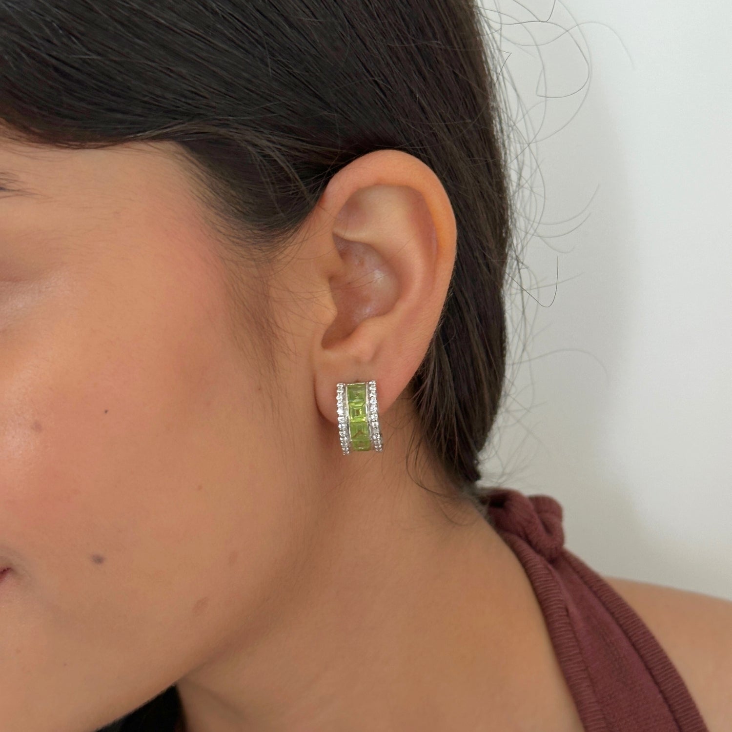 Meconi Peridot Silver 925 Studs