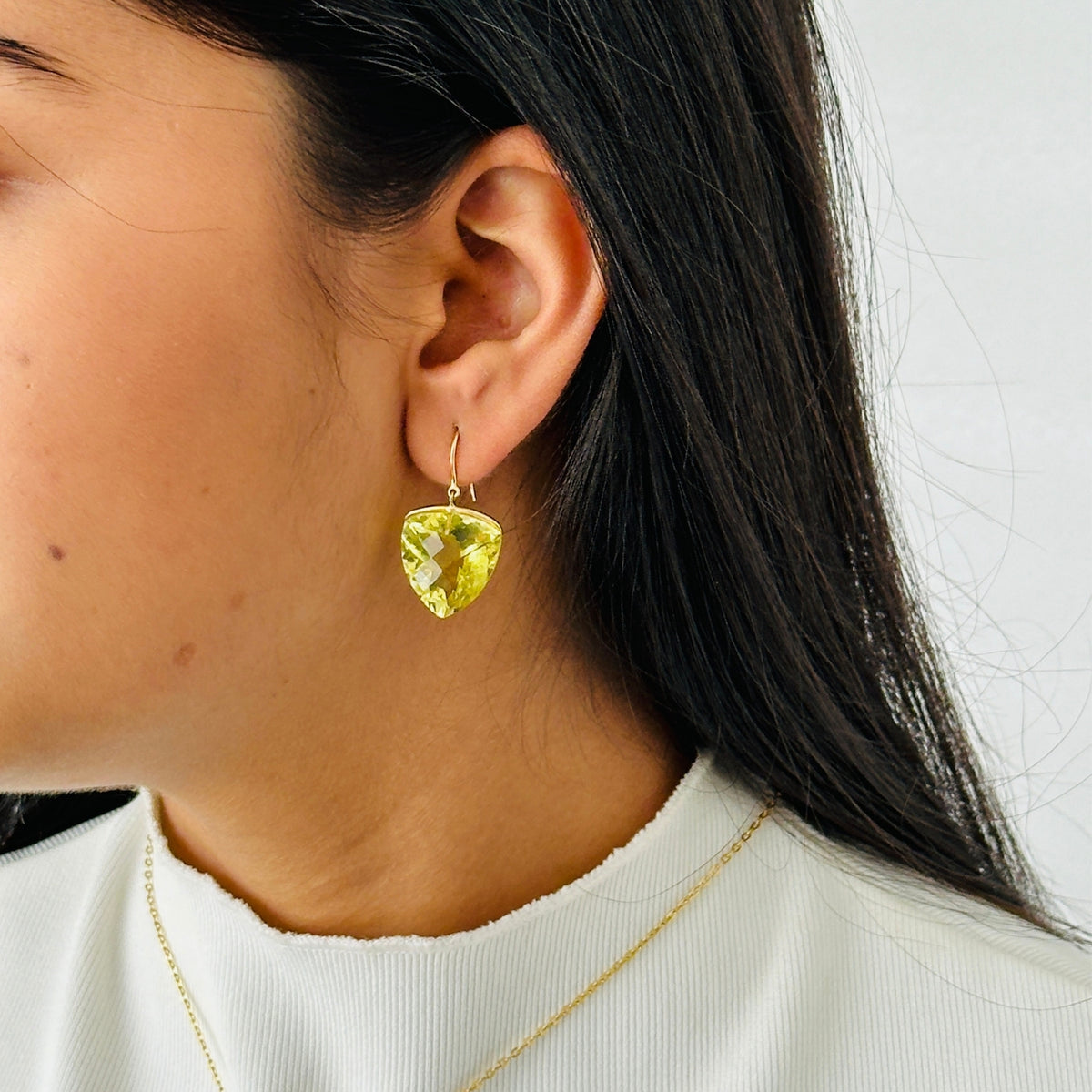 Lemon Quartz 18KT Gold Earrings