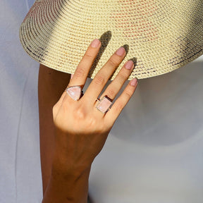 Pink gemstone Morganite Silver 925 Rings