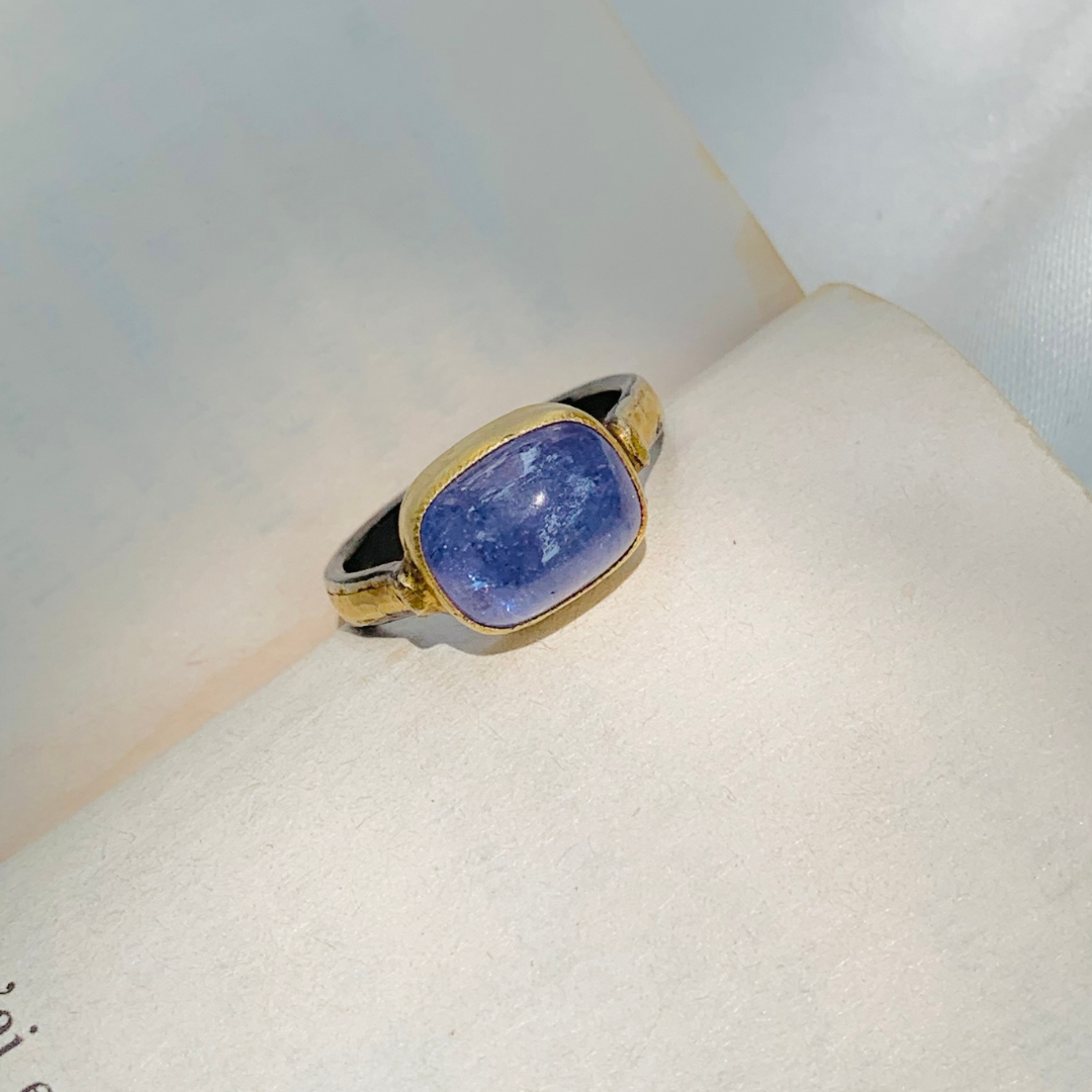 Gemstone Gold Plated Silver Ring