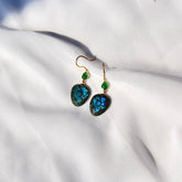 Labradorite & Emerald 18KT Gold Earrings