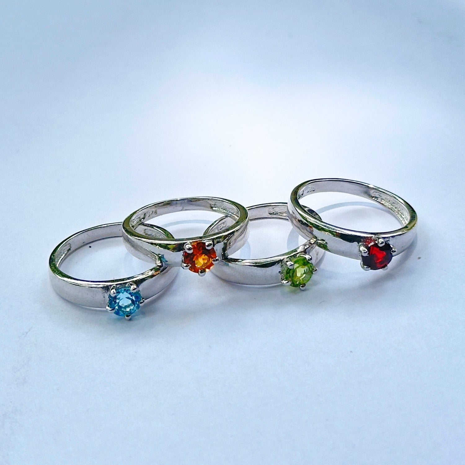 Everyday wear band Gemstone Silver 925 Rings