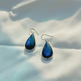 Gemstone Labradorite Silver 925 Teardrop Earrings