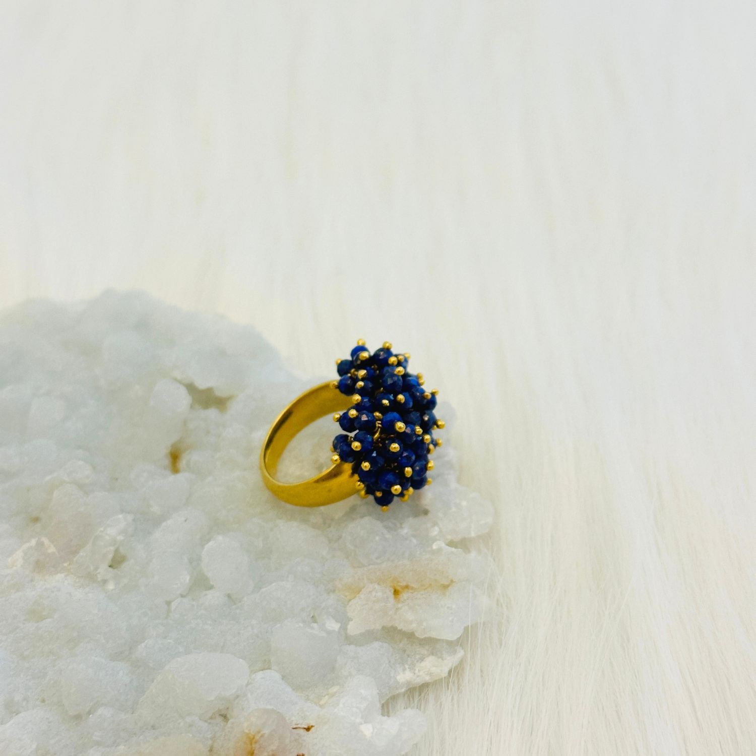 Blue Hues Beads Ring