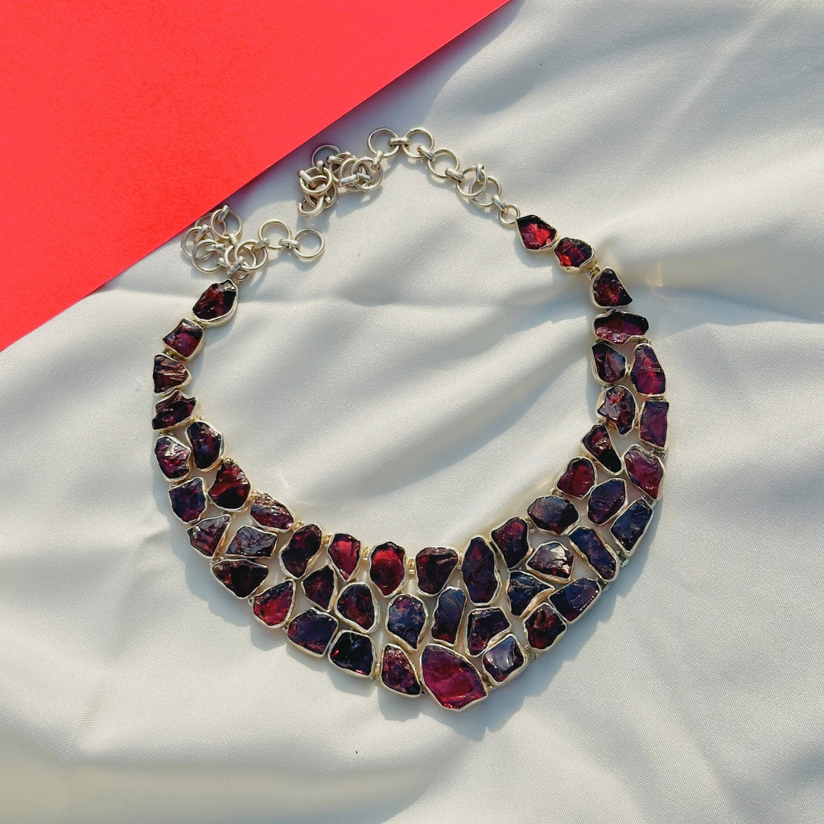 Gesmtone Garnet Silver 925 Necklace